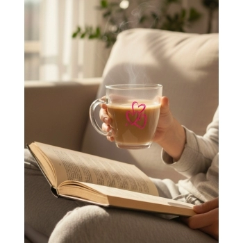 Caneca Conica de Vidro Mae 350ml Luva com 1 - Mae Atenciosa