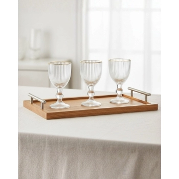 Taça de Licor de Vidro Riviera Filete Dourado 60ml