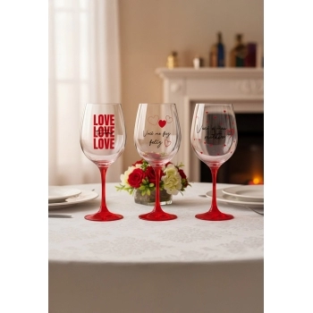 Taça Vinho de Vidro Love 450ml Luva com 01 - Motivo
