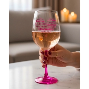 Taça Vinho de Vidro 450ml Luva com 01 - Mãe Atenciosa