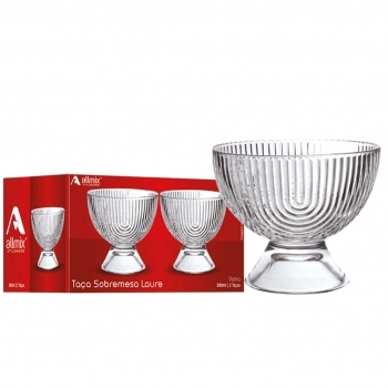 Taça Sobremesa de Vidro Laure 380ml Luva com 2