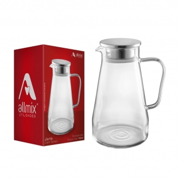 Jarra de Borossilicato 1650 ml com Tampa Inox