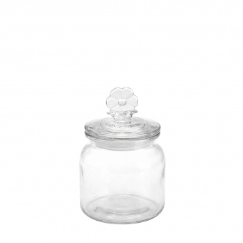 Pote de Vidro Flor 650ml com Tampa Hermética