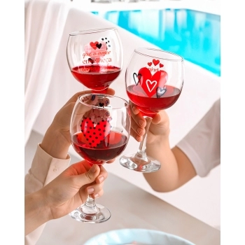 TACA ROYAL GRAN VINHO 615 ML DECORADA AMOR