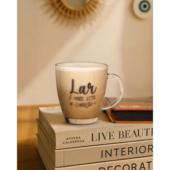 CANECA CONICA DE VIDRO LOVE 380 ML LUVA COM 1 - LAR