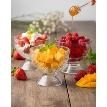 Taça Sobremesa de Vidro Laure 380ml Luva com 2