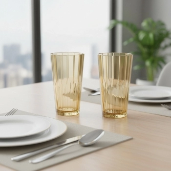 Copo de Vidro Long Drink Zaira Gold 470ml