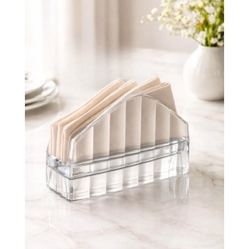 Porta Guardanapo de Vidro Lines 13cm Luva com 1