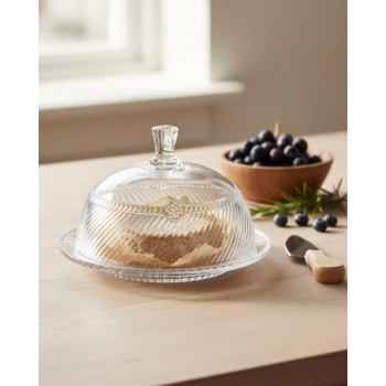 Queijeira com Tampa de Vidro Empire 19cm – Luva com 1