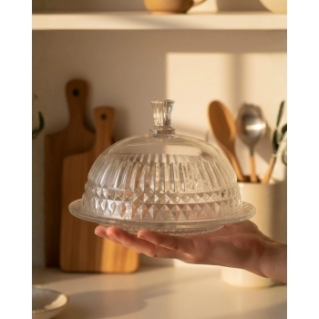 Queijeira com Tampa de Vidro Livelli 19 cm – Luva com 1