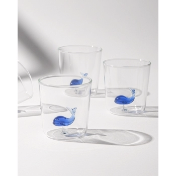 Copo Borossilicato 3D 350ml Luva com 1 - Baleia