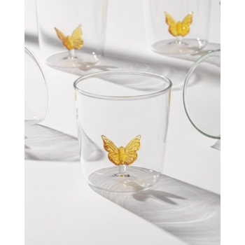 Copo Borossilicato 3D 350ml Luva com 1 - Borboleta