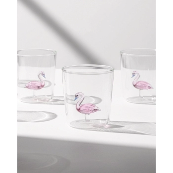 Copo Borossilicato 3D 350 ml Flamingo – Luva com 1