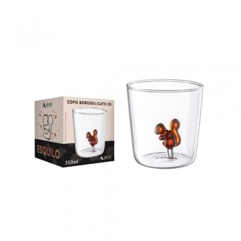 Copo Borossilicato 3D 350ml Luva com 1 - Esquilo