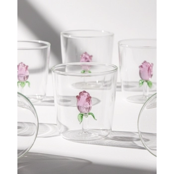 Copo Borossilicato 3D 350ml Luva com 1 - Rosa