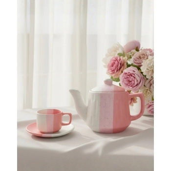 Bule Cerâmica Ternura Dome 400ml - Rosa Luva com 1