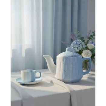 Bule Cerâmica Ternura Dome 400ml - Azul Luva com 1