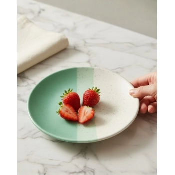 Prato Sobremesa Cerâmica Ternura 18 cm Verde