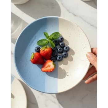 Prato Sobremesa Cerâmica Ternura 18 cm Azul