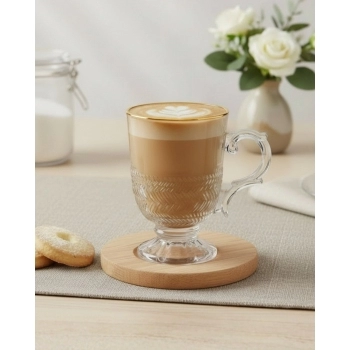 Caneca de Vidro Filete Dourado Spina 200ml