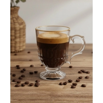 Caneca de Vidro Filete Dourado Livelli 200ml