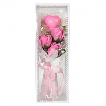 Flor Artificial Buquê Rosa 30 cm Presente