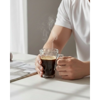 Caneca de Chá de Vidro Diamond 250ml