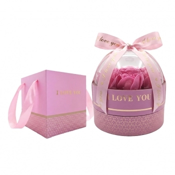 Flor Artificial Buquê 12 cm Coração Cupido Rosa Presente