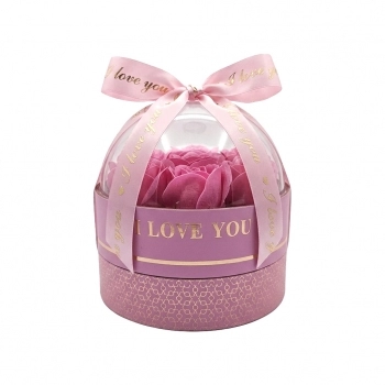 Flor Artificial Buquê 12 cm Coração Cupido Rosa Presente