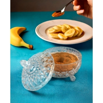 Potiche Decorativo de Vidro Taj 9,5 CM Luva Com 1