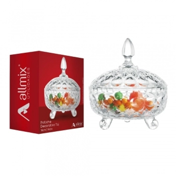 Potiche Decorativo De Vidro Taj 16cm - Luva com 01
