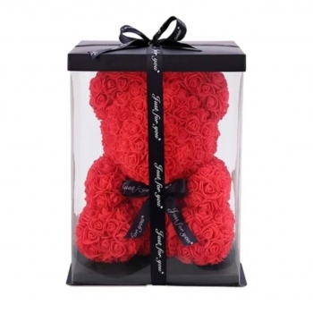 Flor Artificial Urso 23 cm Vermelho Presente