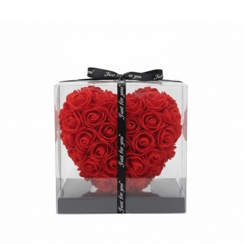 Flor Artificial Love Coração 15 cm Vermelho Presente