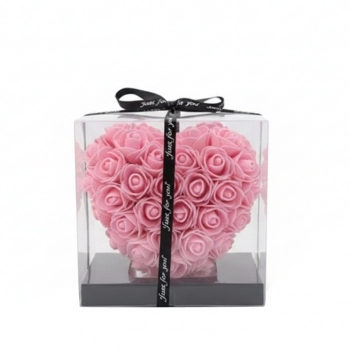 Flor Artificial Love Coração 15 cm Rosa Presente