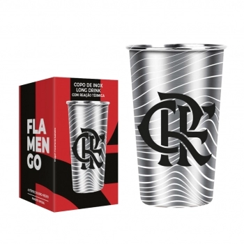 Copo Térmico Inox com Reação Térmica 450 ml Flamengo – Luva com 1
