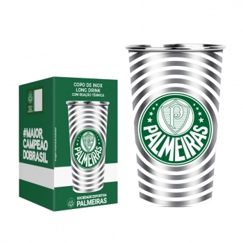 Copo Térmico Inox com Reação Térmica 450 ml Palmeiras – Luva com 1