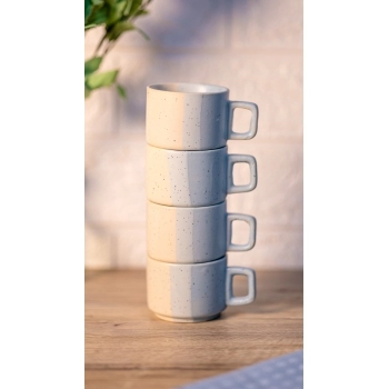 XICARA CERAMICA TERNURA 90ML LUVA COM 04 - AZUL