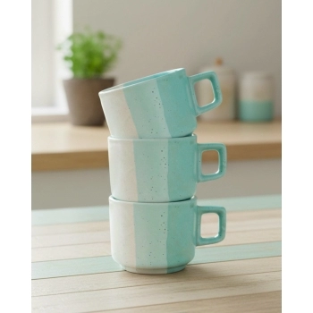 XICARA CERAMICA TERNURA 90ML LUVA COM 04 - VERDE