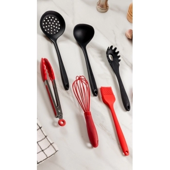 Utensílio Pegador Silicone Vermelho 23cm