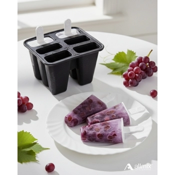 Utensílio Forma para Picolé Silicone 06 Moldes Preto