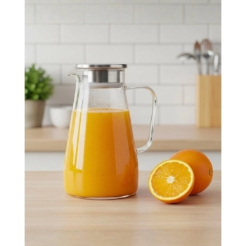 Jarra de Borossilicato 1650 ml com Tampa Inox