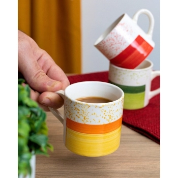 Xícara Ceramica Reta Color 90ML Com 6 Sortida