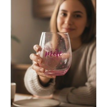 Copo de Vidro 480ml Borossilicato “Melhor Mãe do Mundo”
