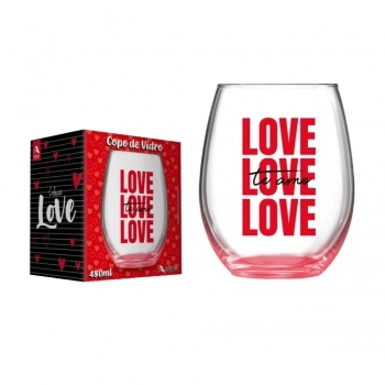 Copo de Vidro Love 480 ml - Te Amo
