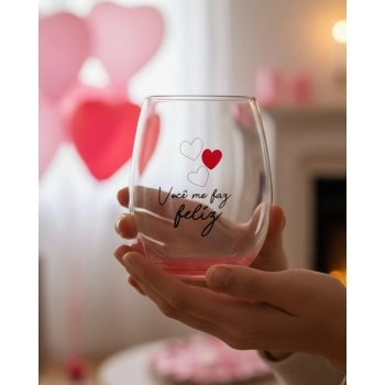 Copo de Vidro Love 480 ml - Feliz