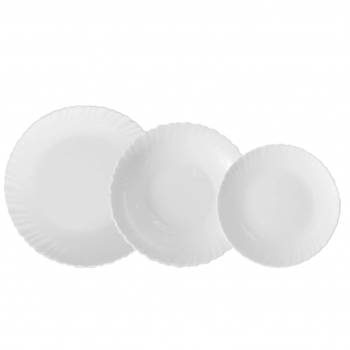 Aparelho de Jantar de Vidro White Bela 12 Peças