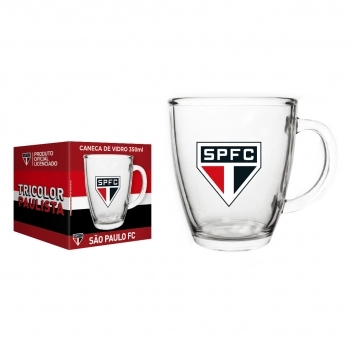 Caneca de Vidro Cônica São Paulo 350 ML – Perfeita para Torcedores