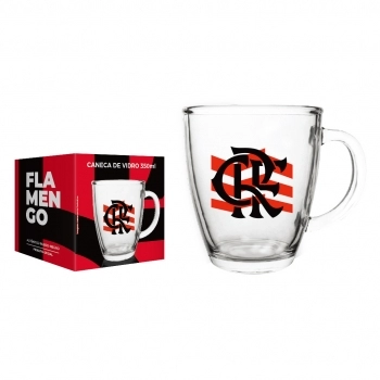 Caneca de Vidro Cônica Flamengo 350 ML – Perfeita para Torcedores