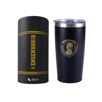 Copo térmico inox long drink com tampa 600 ml Engenharia luva com 1