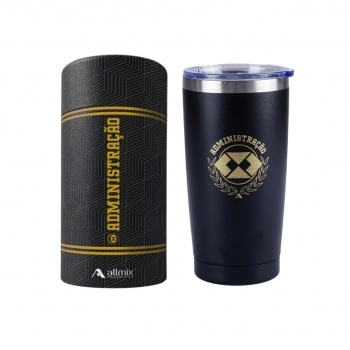 Copo térmico inox long drink com tampa 600 ml Administração luva com 1